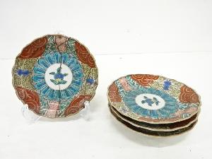 古伊万里　錦　花唐草　五寸皿　4客揃